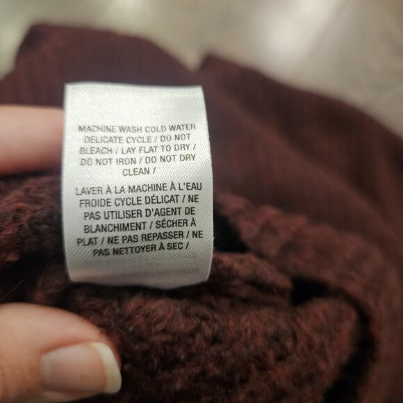 💥$5 ADD ON - Ardene Women's Burgundy Knit Chunky Oversize Comfy Sweater Size S - Picture 9 of 10